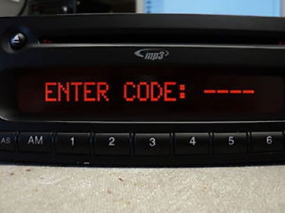 enter toyota  radio code