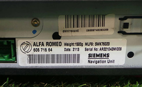 alfa romeo radio serial number