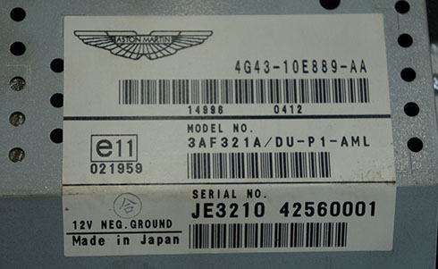 aston martin radio serial number