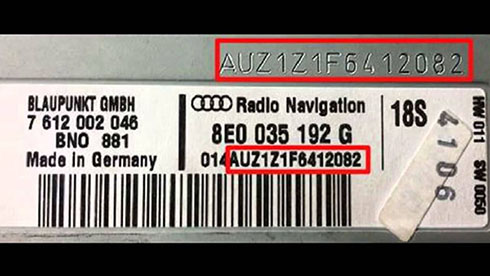 audi radio serial number