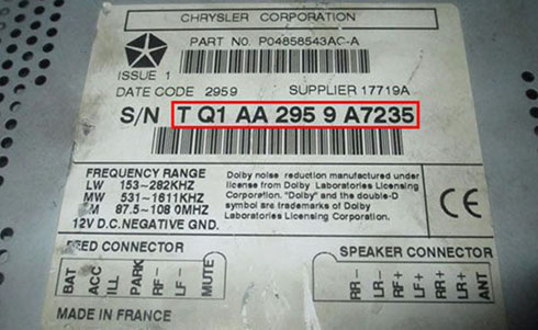 chrysler serial number