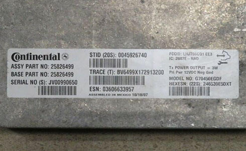 continental radio serial number