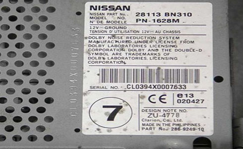 daewoo radio serial number