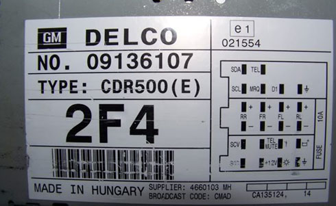 delco radio serial number