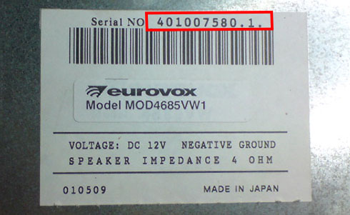 eurovox serial number