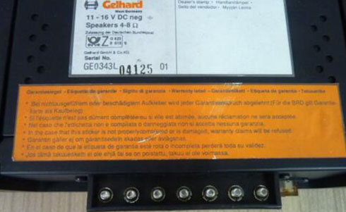 gelhard radio serial number