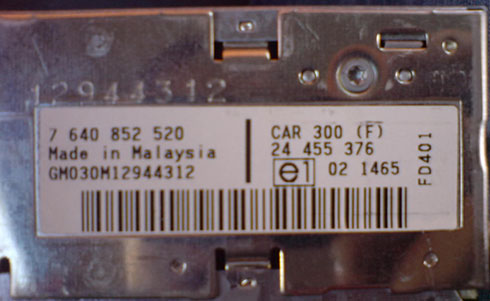 holden serial number