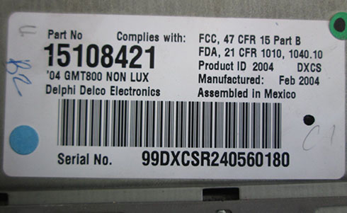 hummer radio serial number