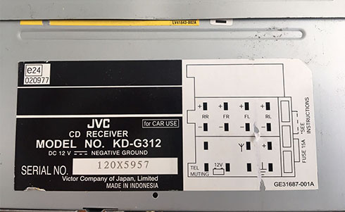 jvc serial number