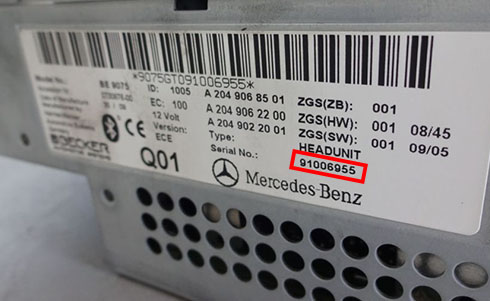 mercedes radio serial number