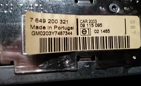 opel radio serial number