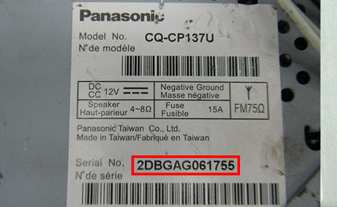 panasonic radio serial number