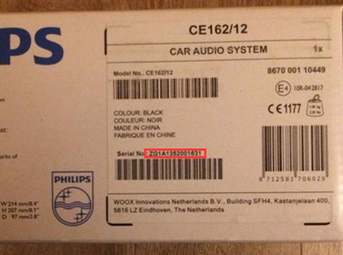 philips radio serial number