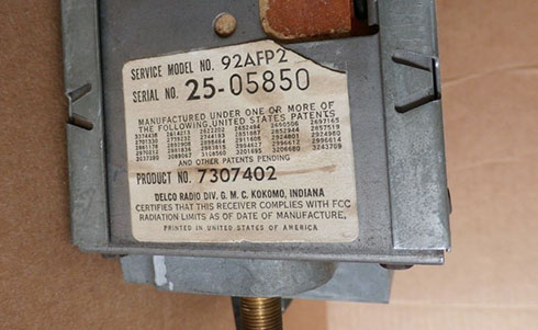 pontiac radio serial number