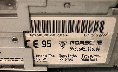 porsche radio serial number