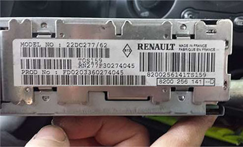renault radio serial number