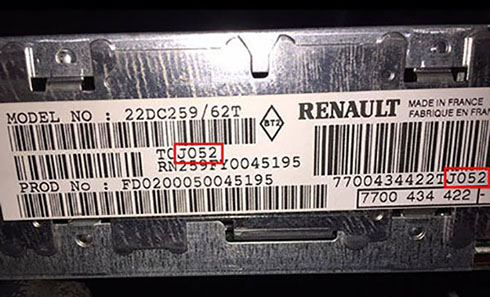 renault serial number