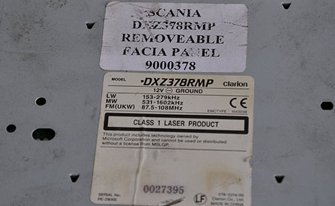 scania radio serial number