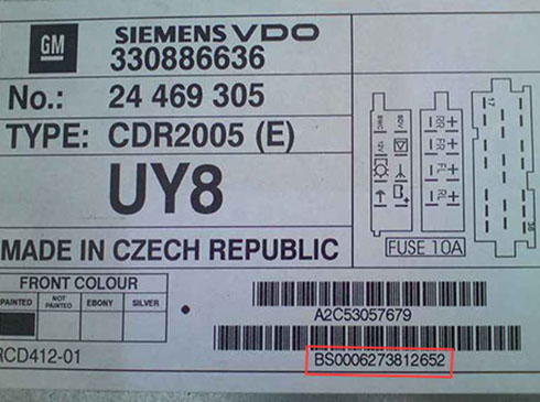 siemensvdo serial number