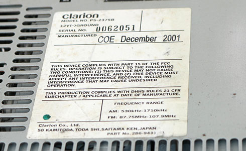 suzuki radio serial number