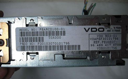 vdo radio serial number