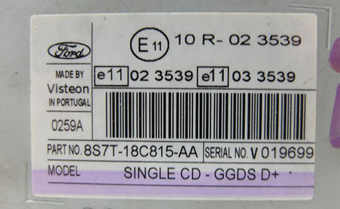 visteon serial number