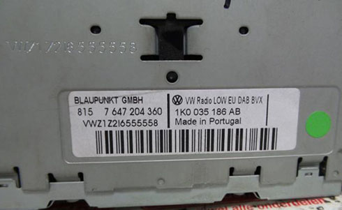 volkswagen radio serial number