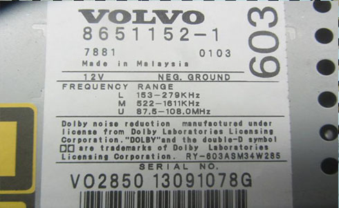 volvo serial number